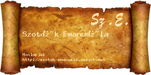 Szoták Emanuéla névjegykártya